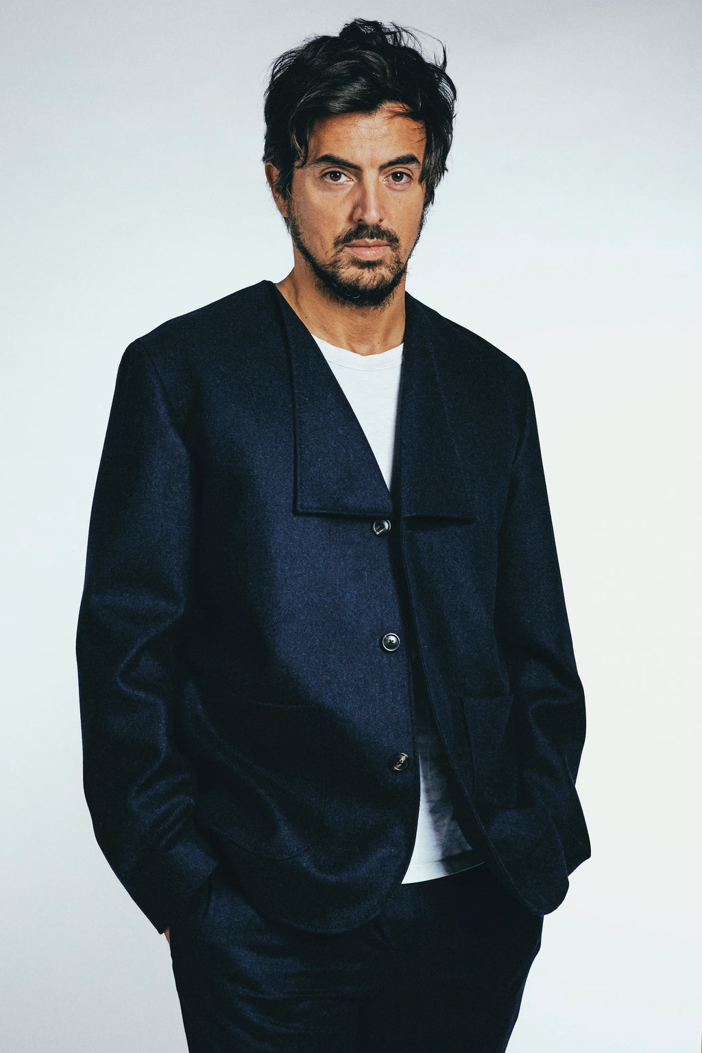 Low-Set Square Lapel Jacket