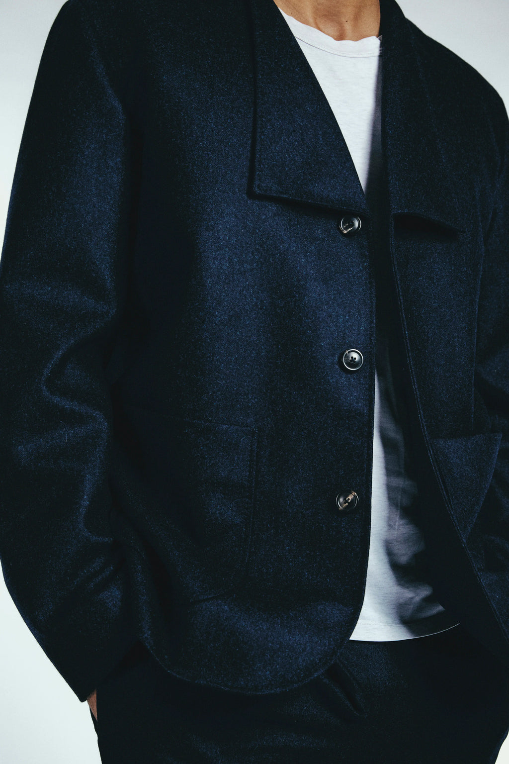 Low-Set Square Lapel Jacket