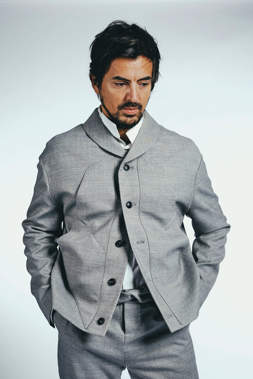 Short City Jacket with Large Double Front Pockets