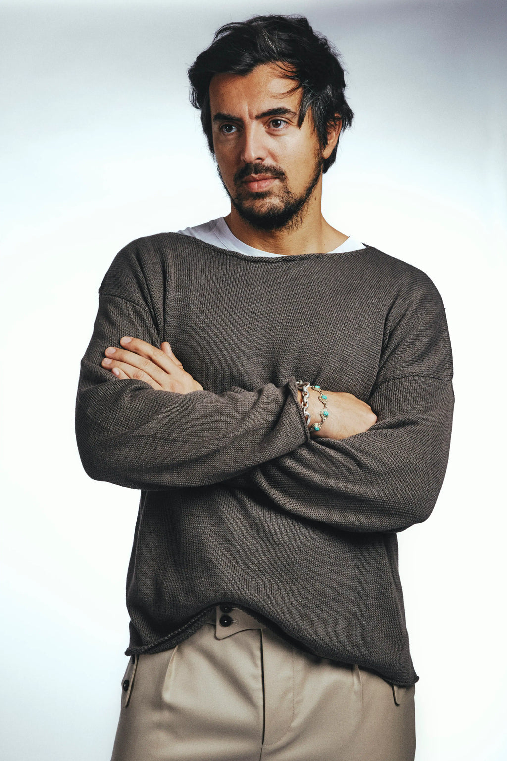 Asymmetrical Boat Collar Sweater