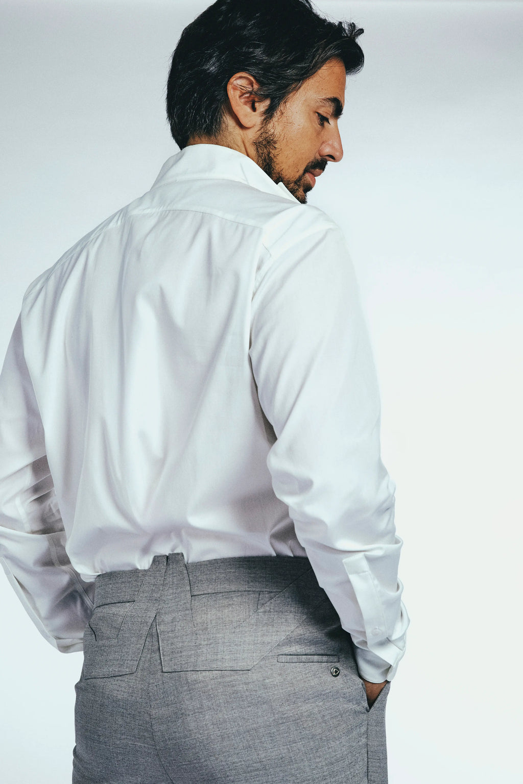 W-Shaped Back Belt Trouser