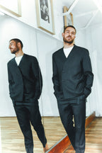 (SOON) Lapeless Jacket With High Collar