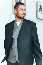 (SOON) Lapeless Jacket With High Collar