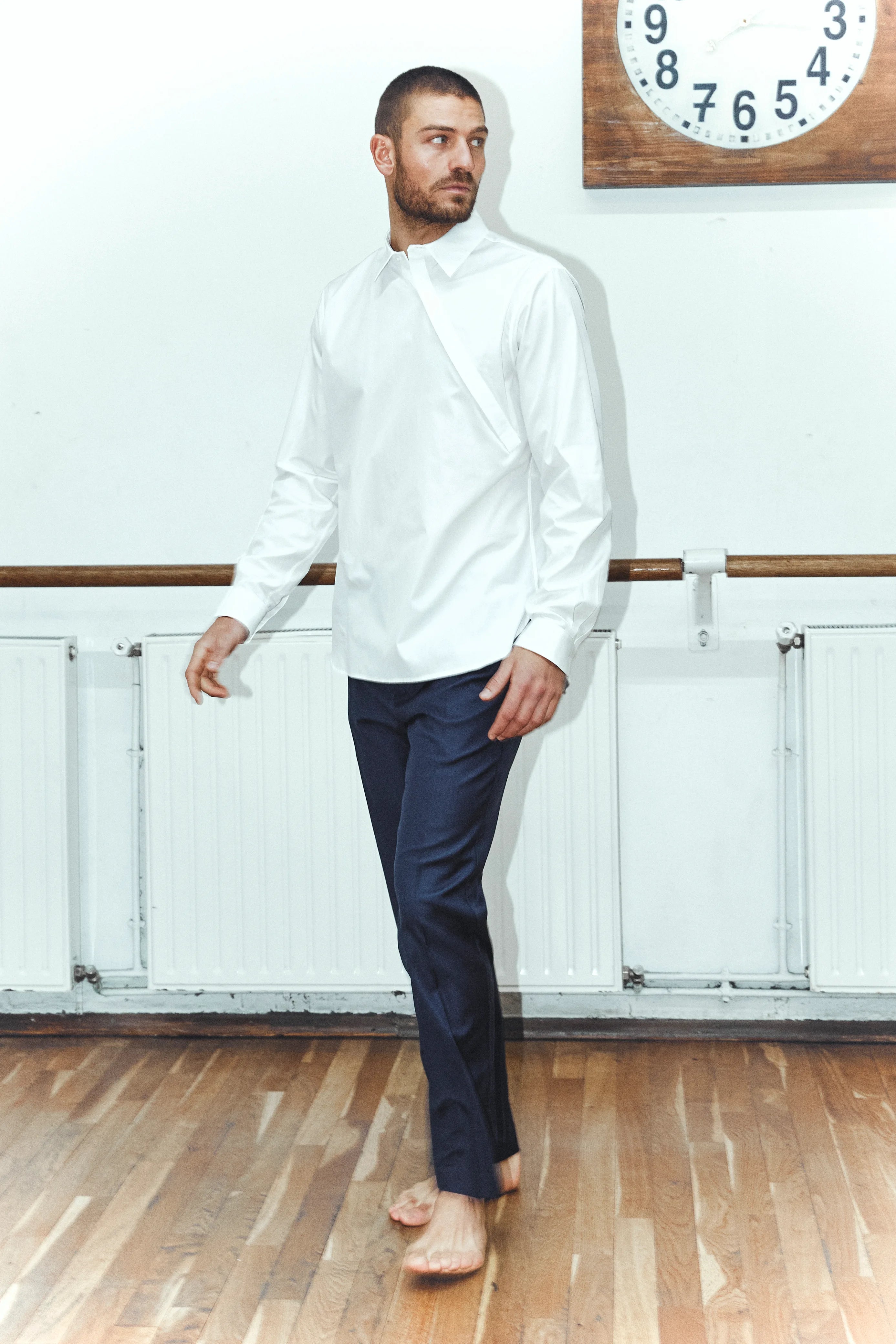 Diagonal Closure Blouse Shirt