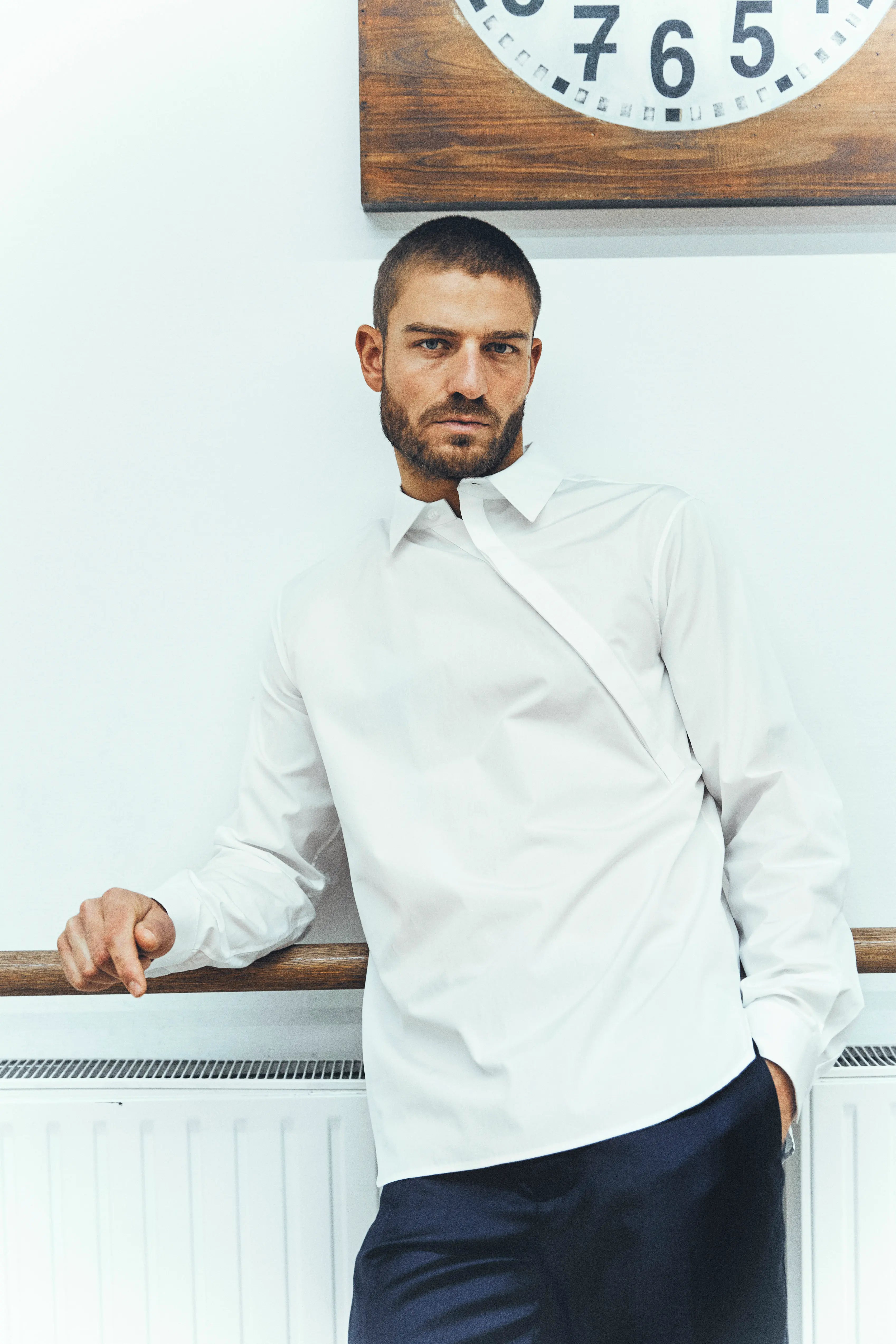 Diagonal Closure Blouse Shirt