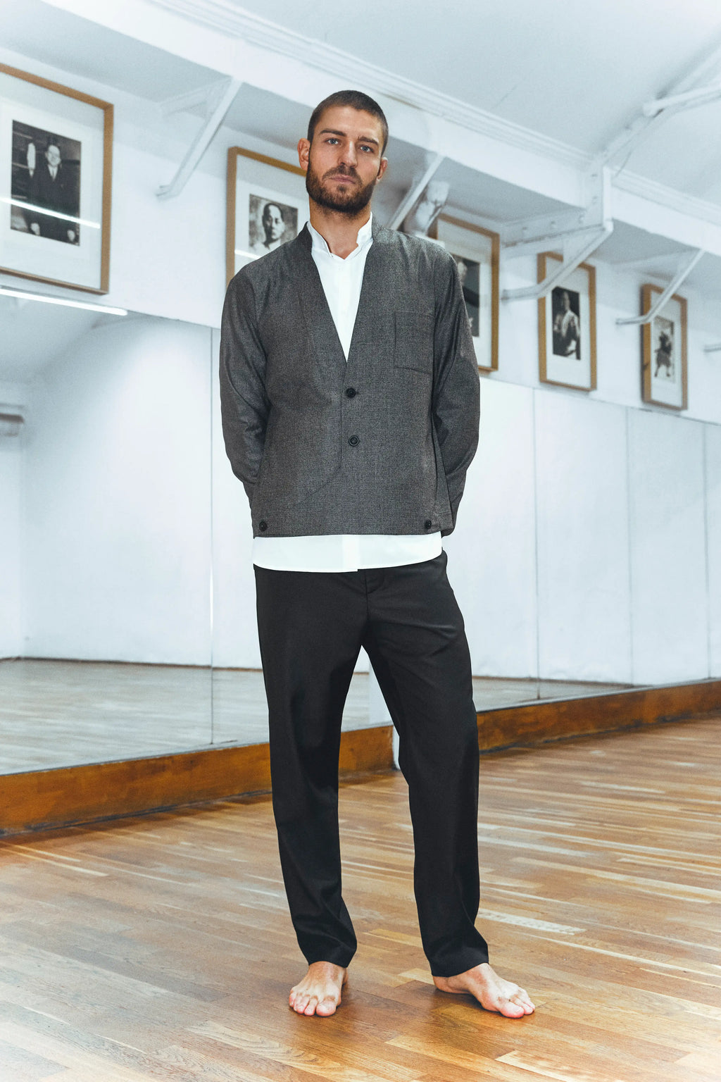 (SOON) Belted wool overshirt