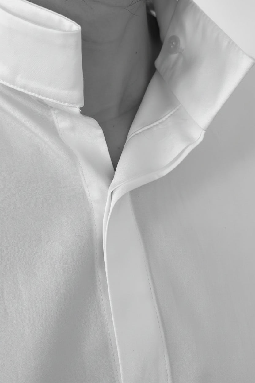 Horizontal Fold Collar Shirt