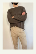 Asymmetrical Boat Collar Sweater