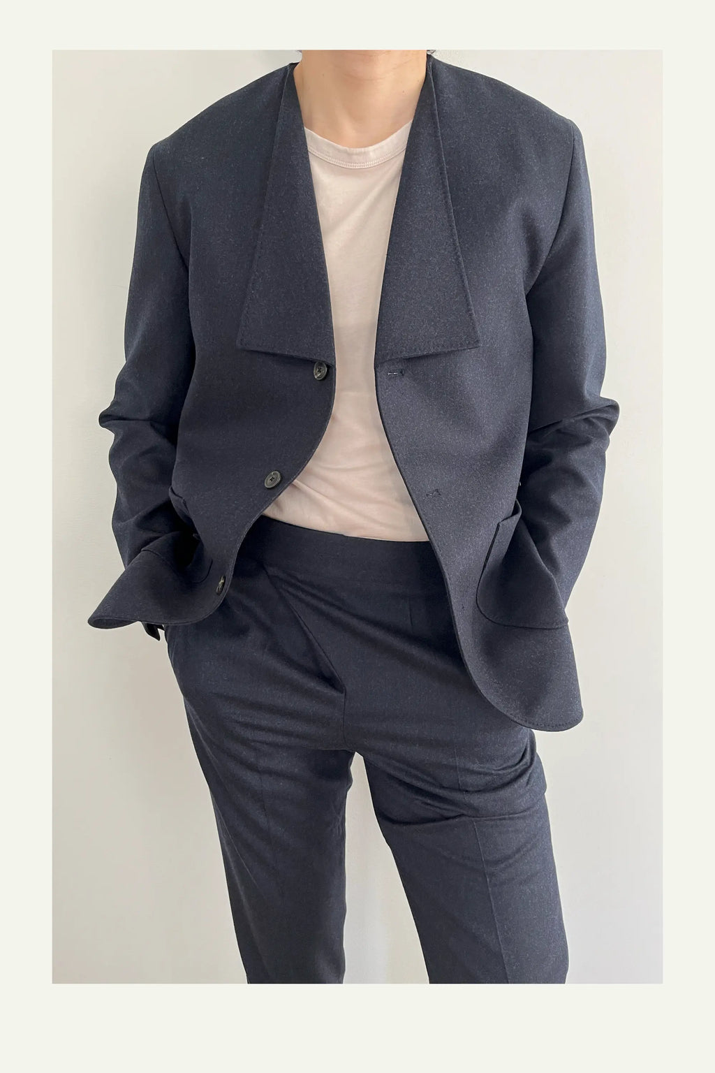 Low-Set Square Lapel Jacket