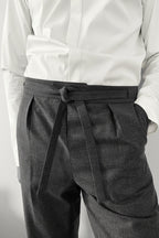 Crossed Belt Pleated Trouser