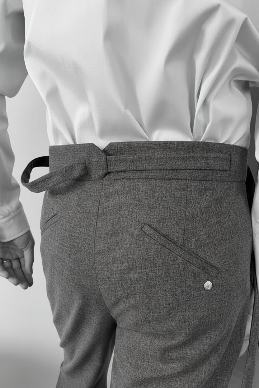 Crossed Belt Pleated Trouser