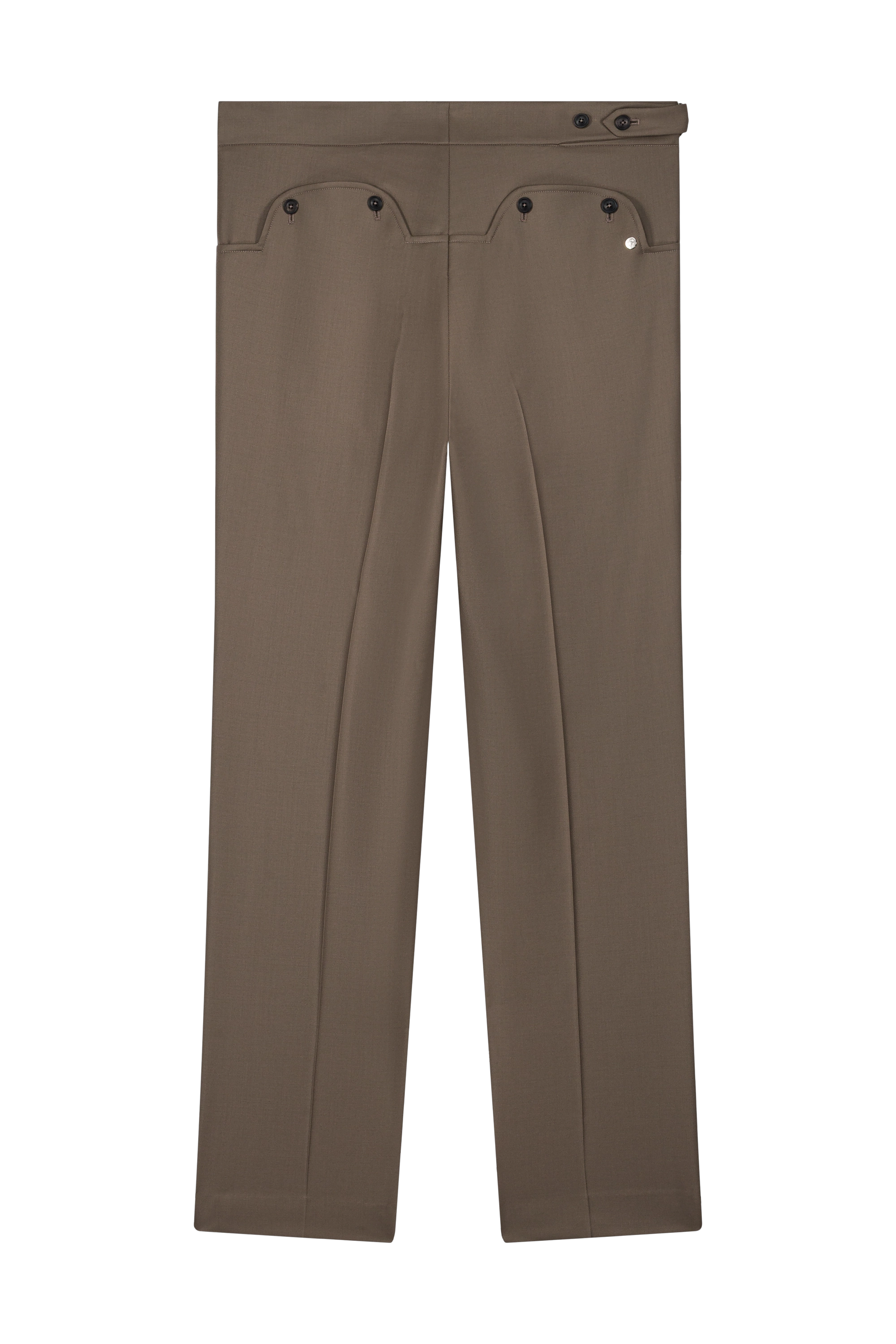 Side-Closure Dress Trouser with Deep Front Pleats